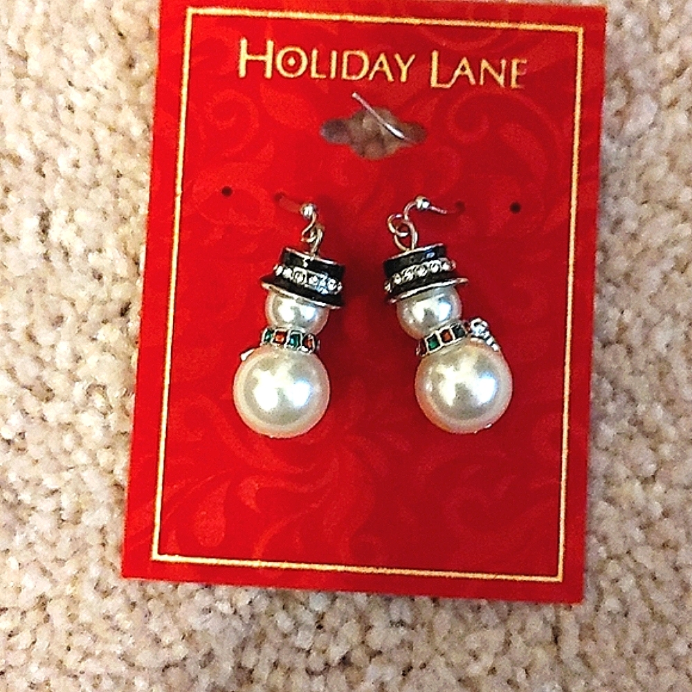 Snowman, Christmas earrings,NEW